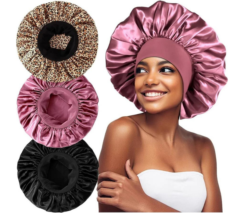 3PCS Extra Large Satin Bonnets for Sleeping - Braids, Curly Hair